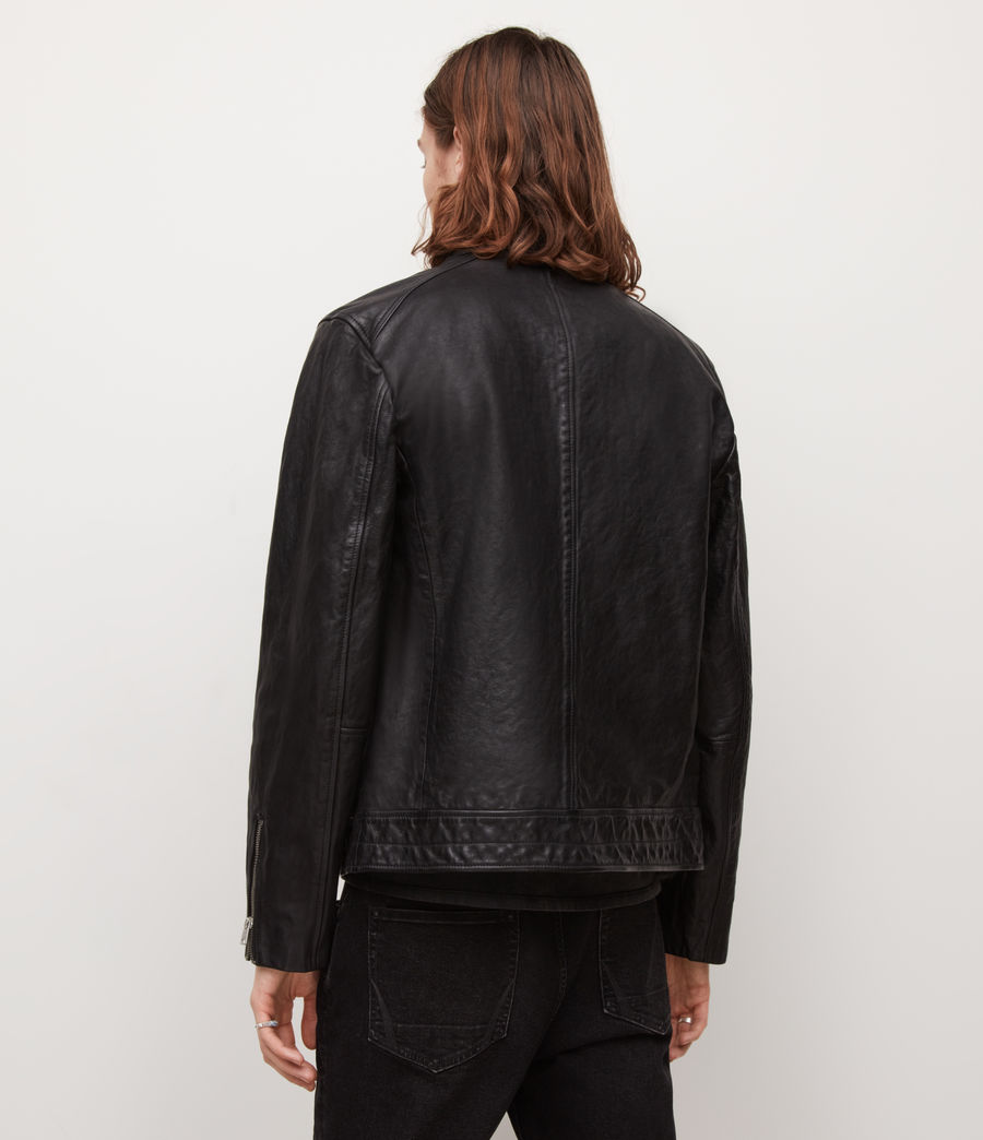 Men's Reo Leather Jacket (black) - Image 6