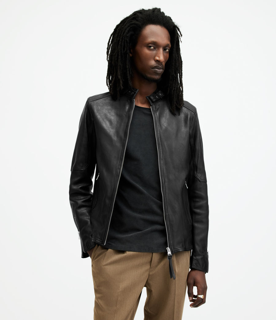 Mens Cora Leather Jacket (jet_black) - Image 5