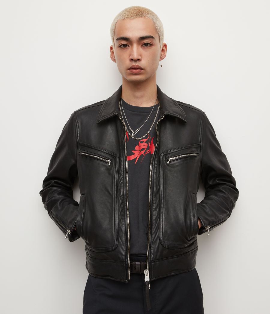 Mens Ren Leather Jacket (black) - Image 1
