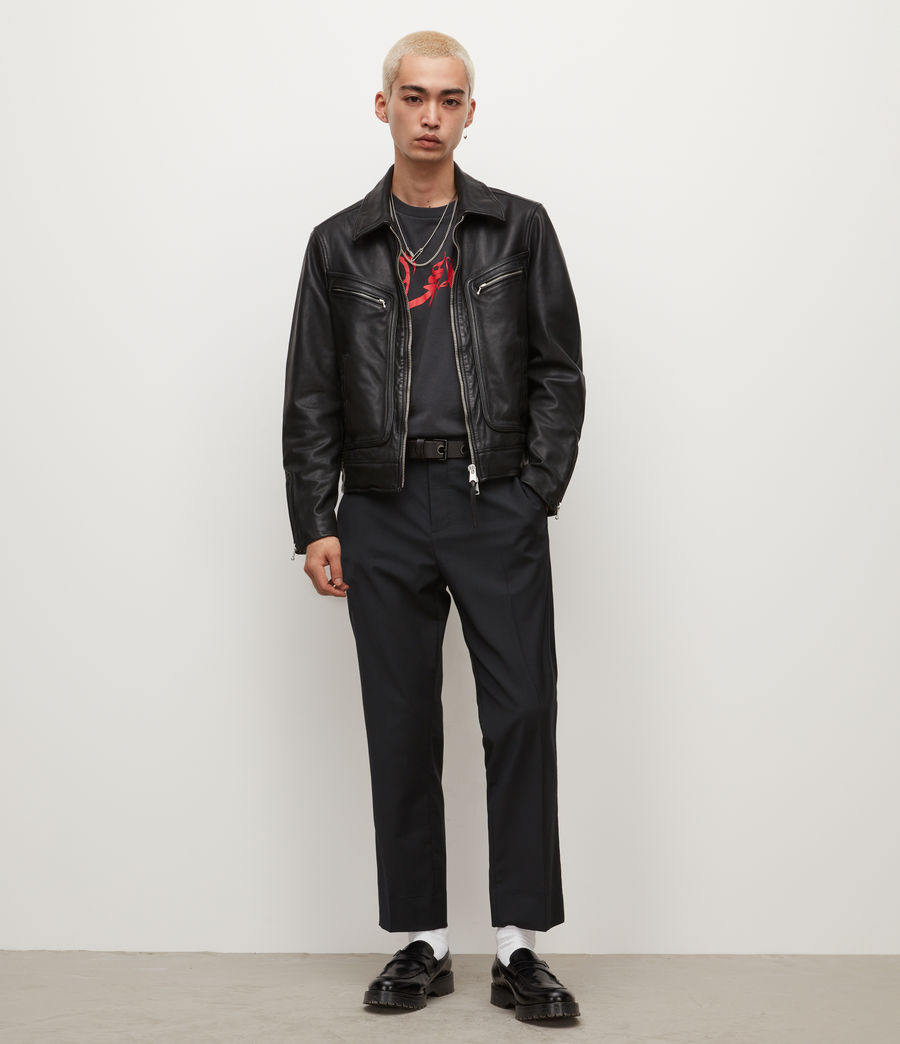 Mens Ren Leather Jacket (black) - Image 3
