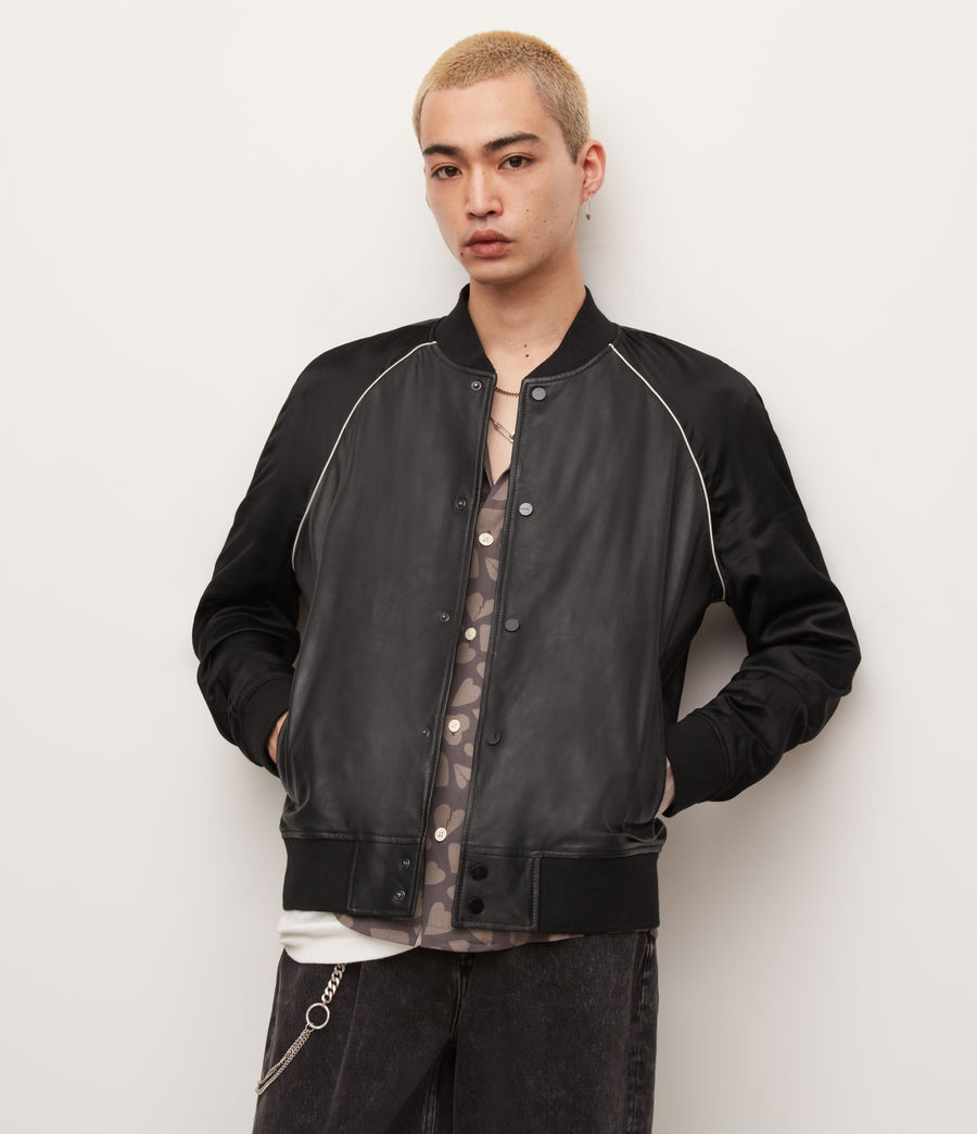 all saints leather bomber