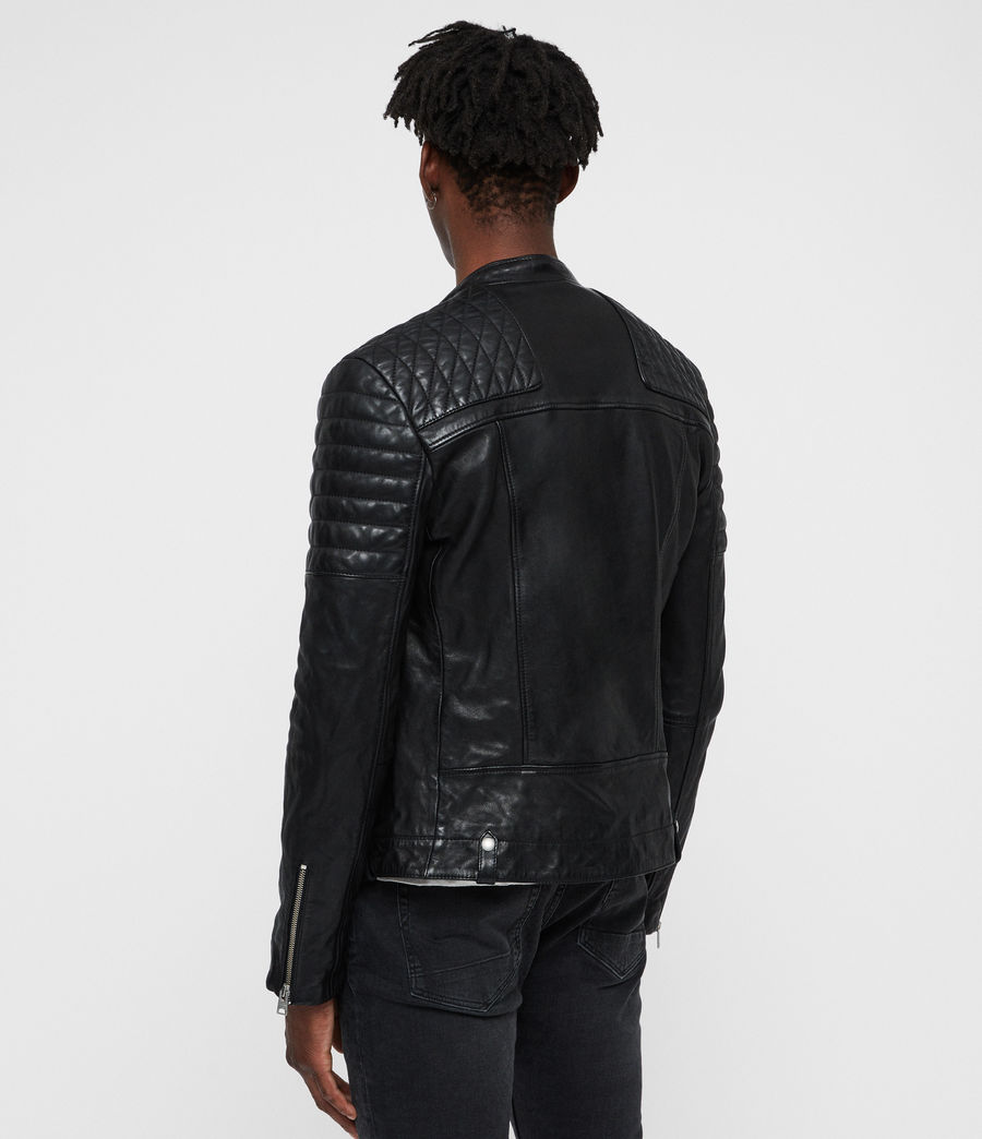 ALLSAINTS UK: Mens Sarls Leather Biker Jacket (black)