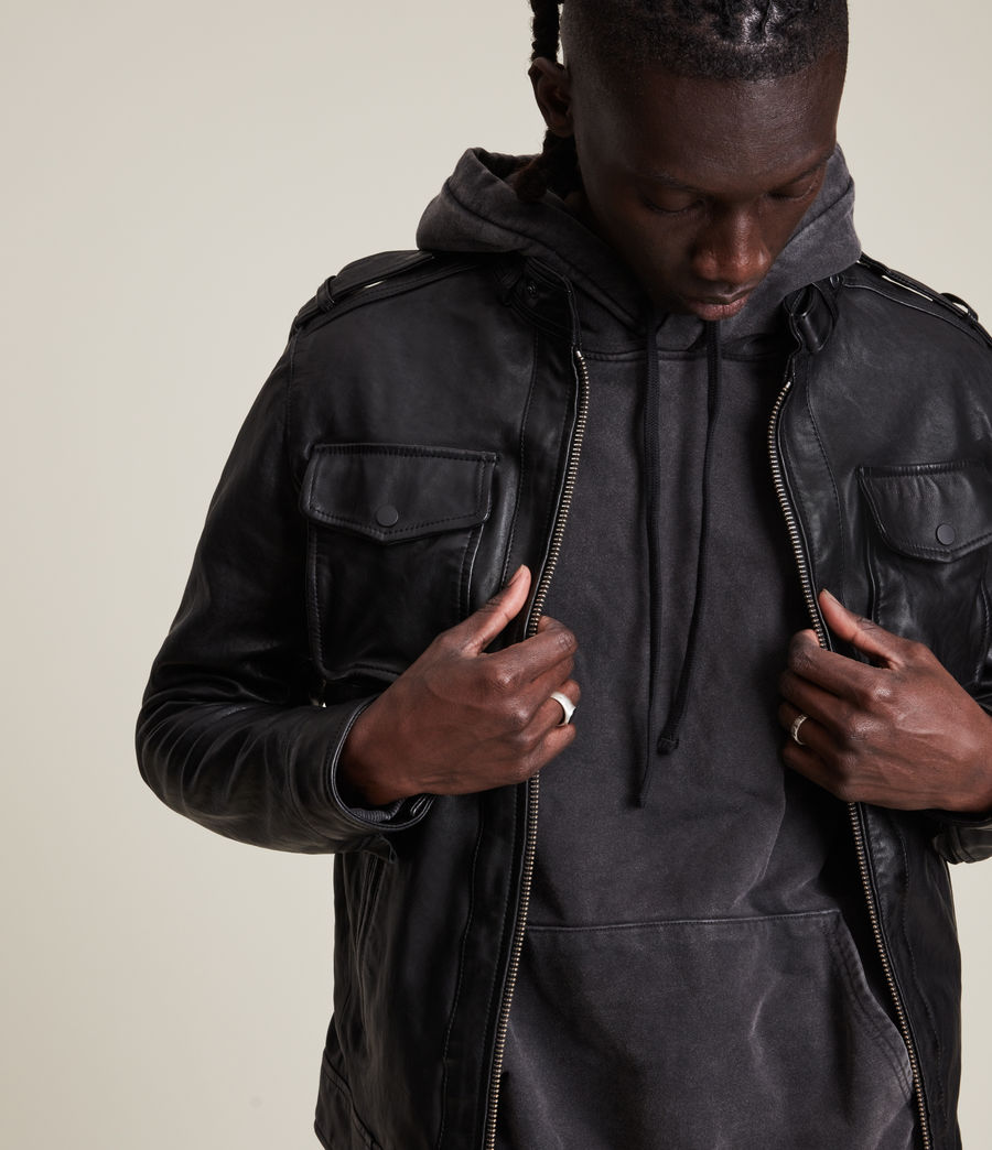 Men's Emmery Leather Jacket (jet_black) - Image 1