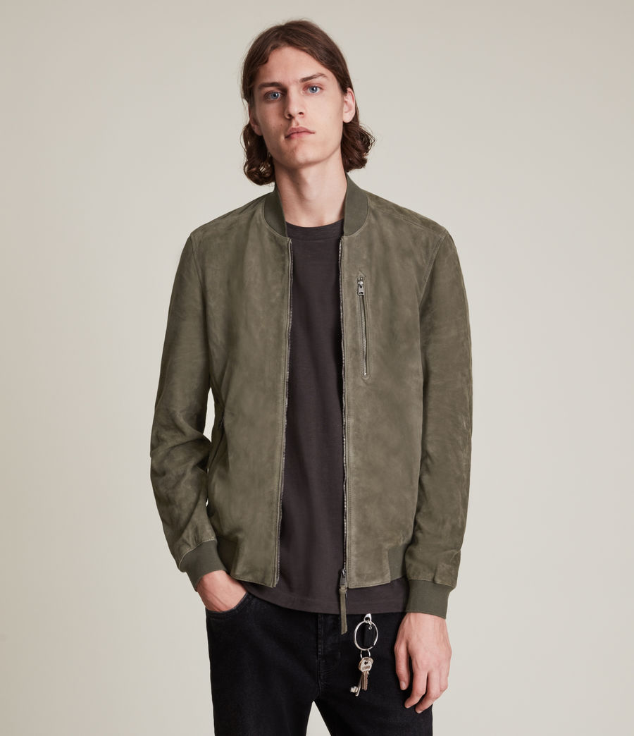 allsaints kemble suede bomber