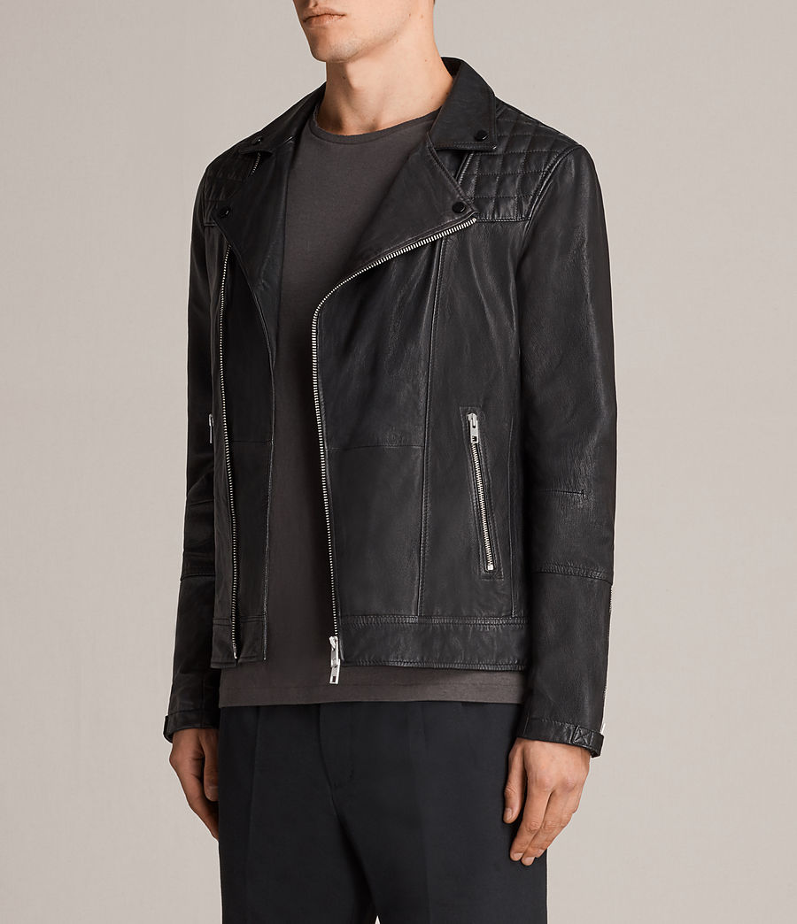 ALLSAINTS UK: Mens Kushiro Leather Biker Jacket (black)