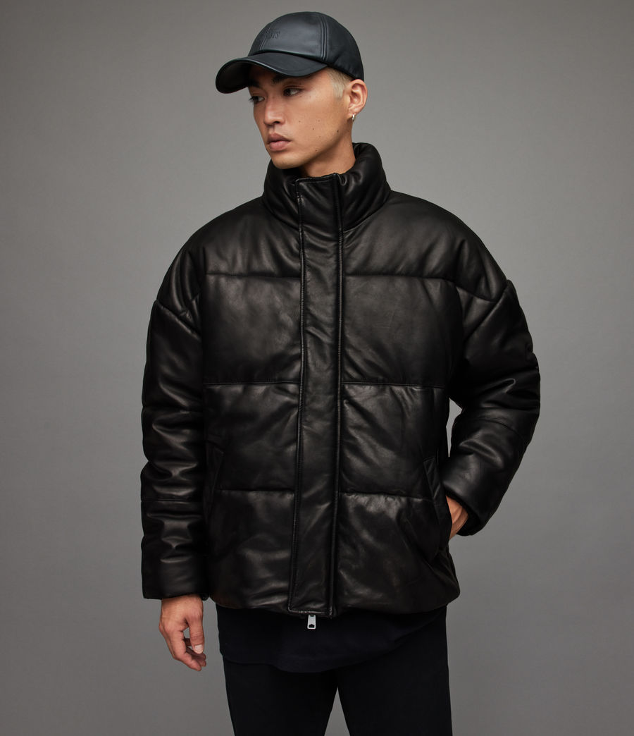 ALLSAINTS CA: Mens Mercer Leather Puffer Jacket (black)