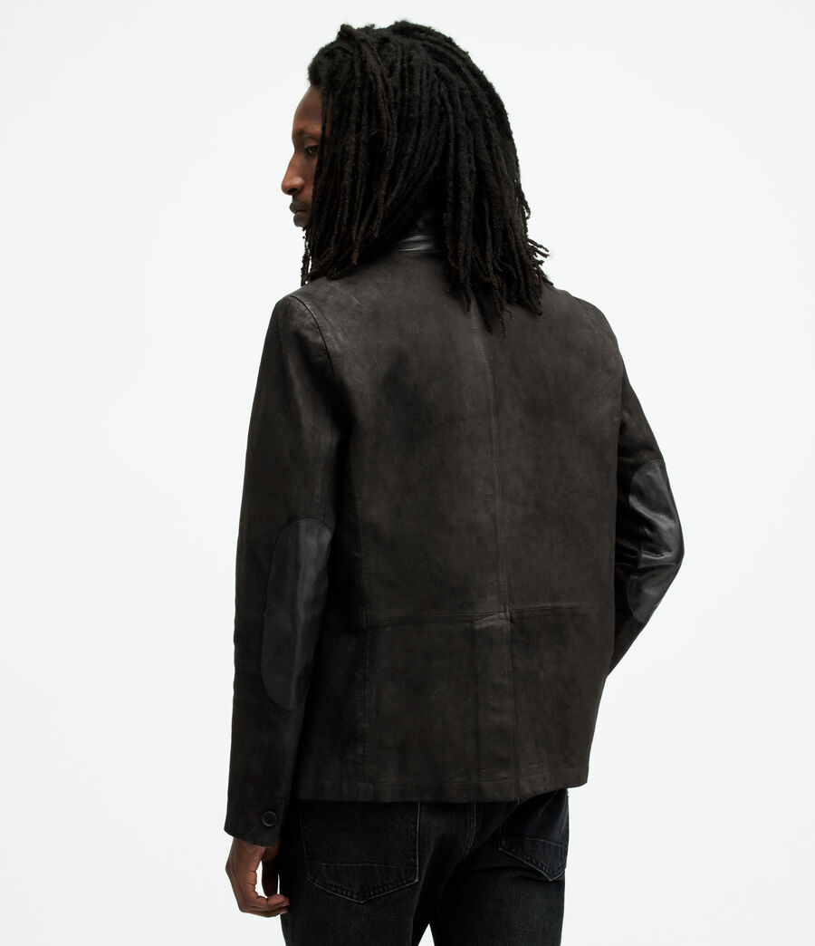 Men's Survey Leather Blazer (anthracite_grey) - Image 15