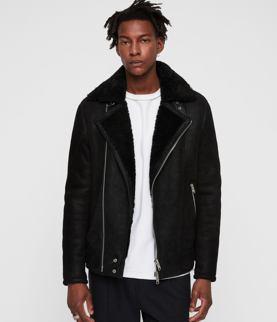 all saints mens sheepskin jacket