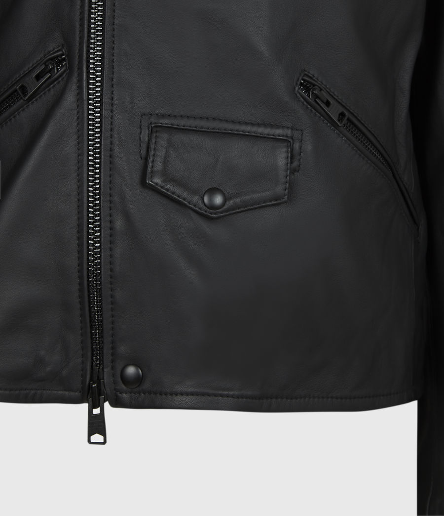 mens black leather moto jacket