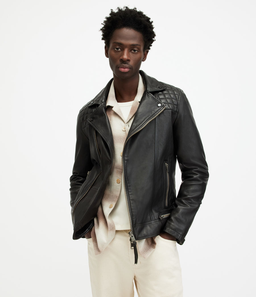 Mens Conroy Leather Biker Jacket 