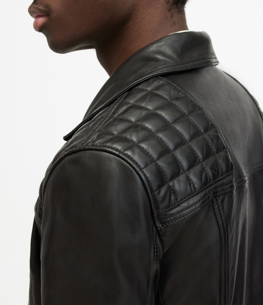 Men's Conroy Leather Biker Jacket (oxblood) - Image 7