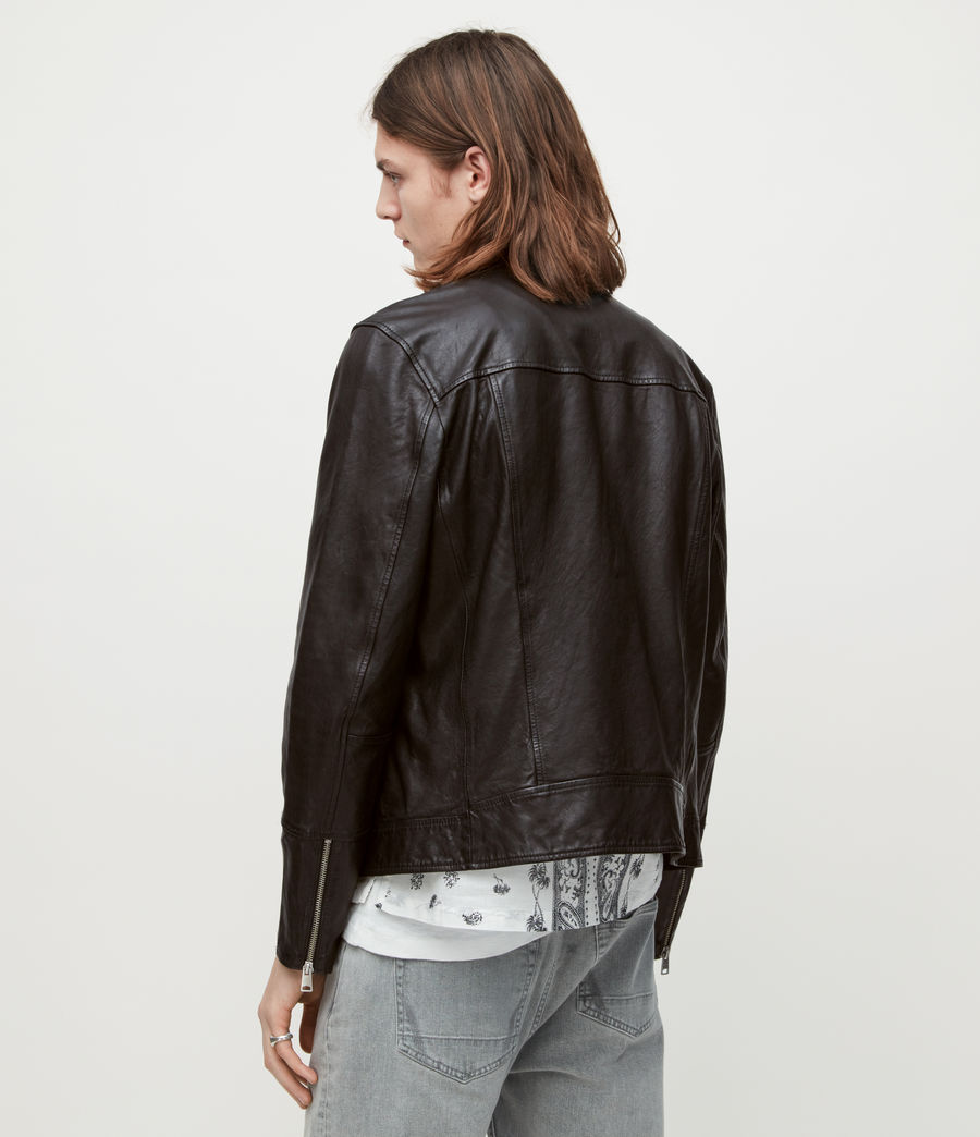 Mens Rio Leather Biker Jacket (black) - Image 5