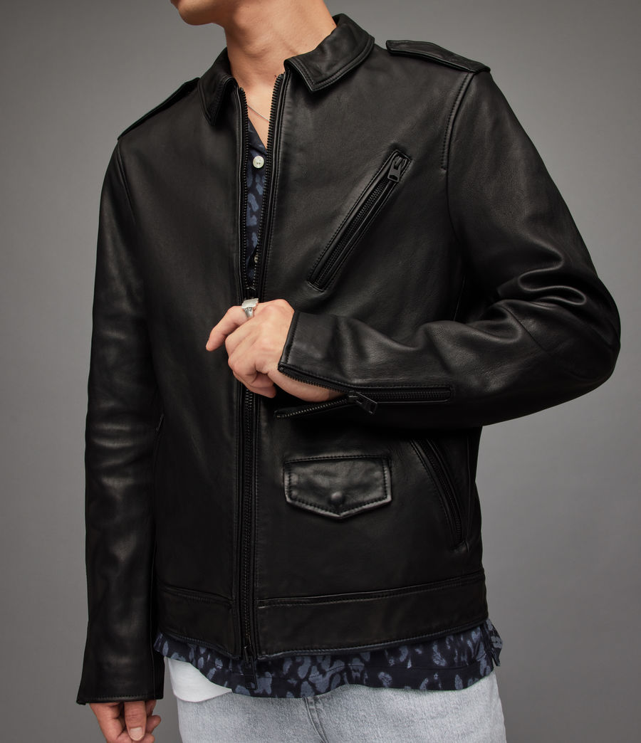 Men's Reno Leather Jacket (black) - Image 2