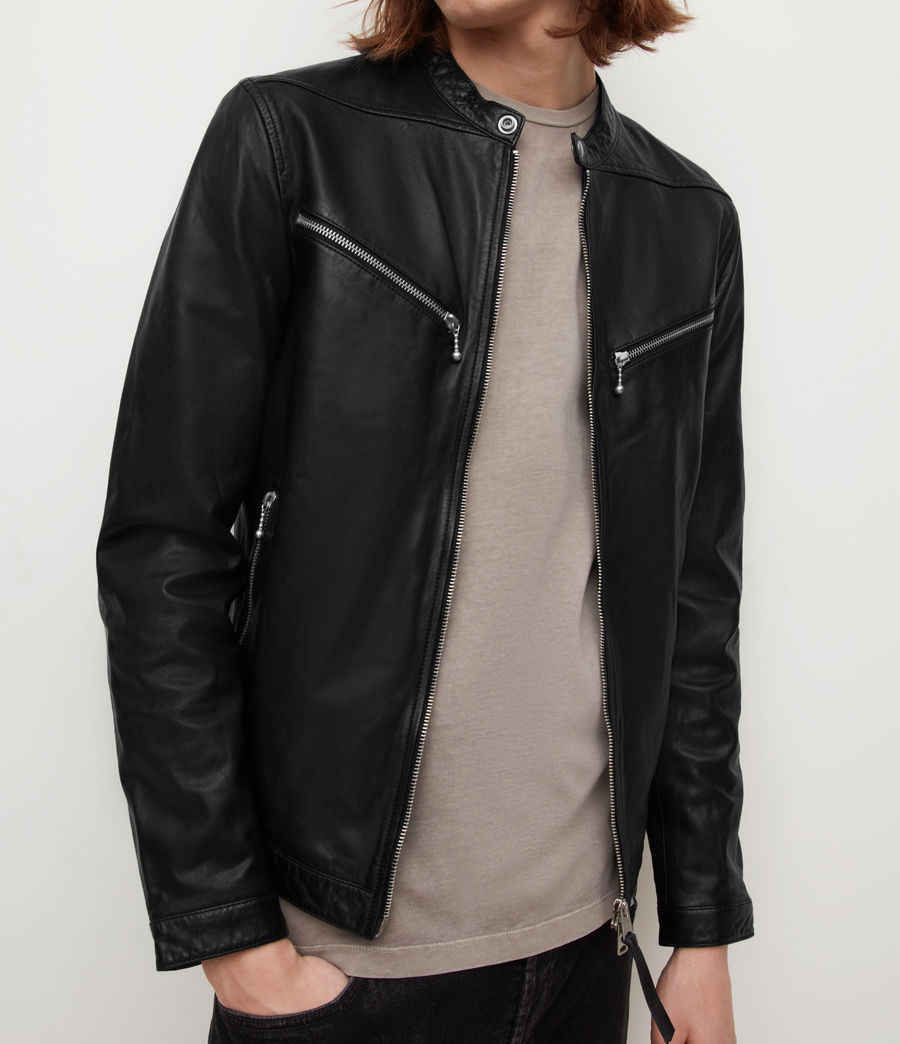 Mens Palm Leather Jacket (black) - Image 2