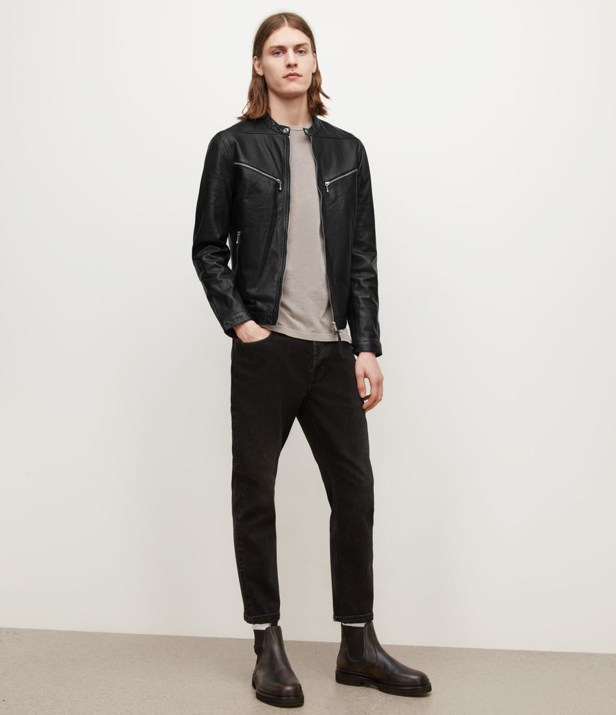Mens Palm Leather Jacket (black) - Image 3