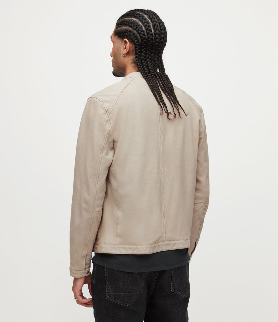 Men's Marina Leather Jacket (clifftop_taupe) - Image 5