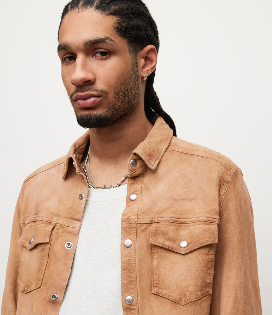 Men's Wyatt Suede Overshirt (dusted_sand_taupe) - Image 2