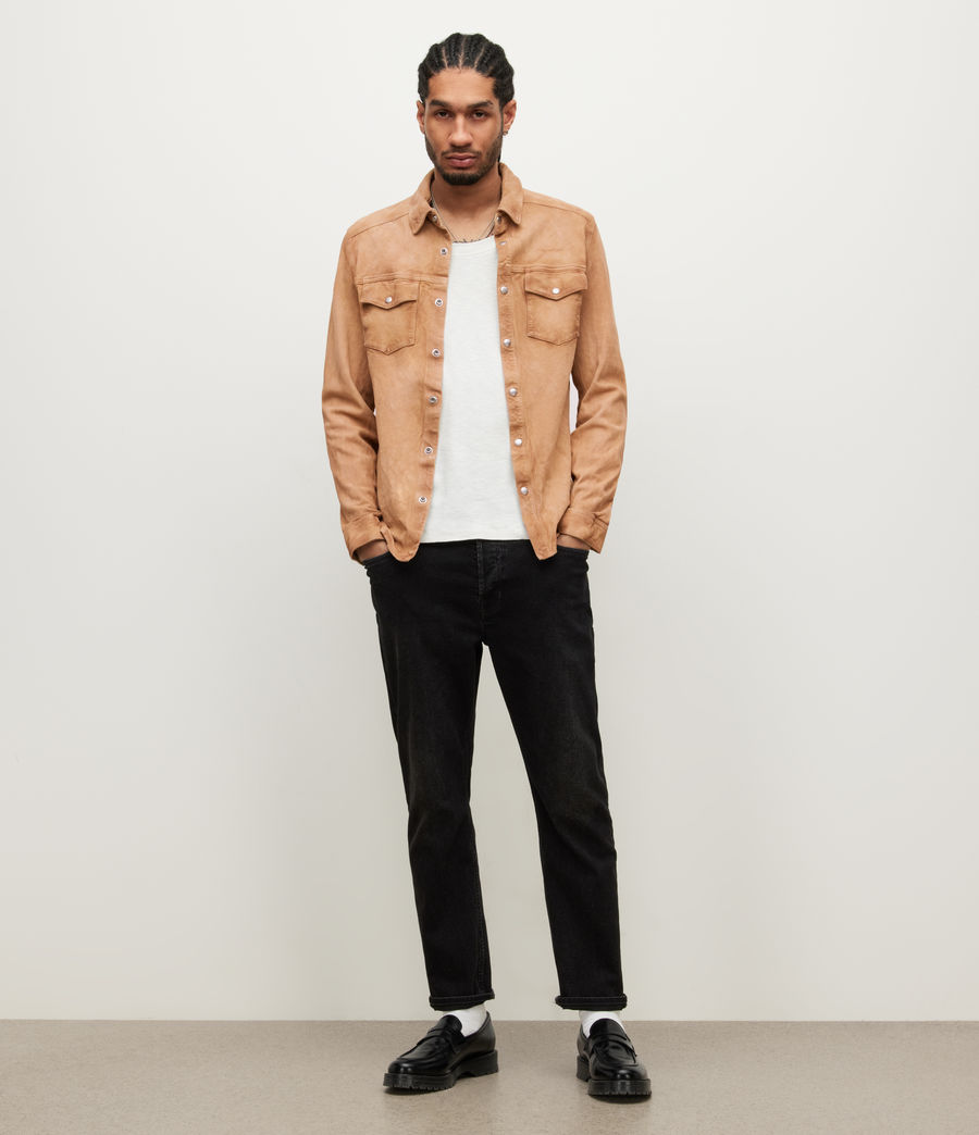 Men's Wyatt Suede Overshirt (dusted_sand_taupe) - Image 3