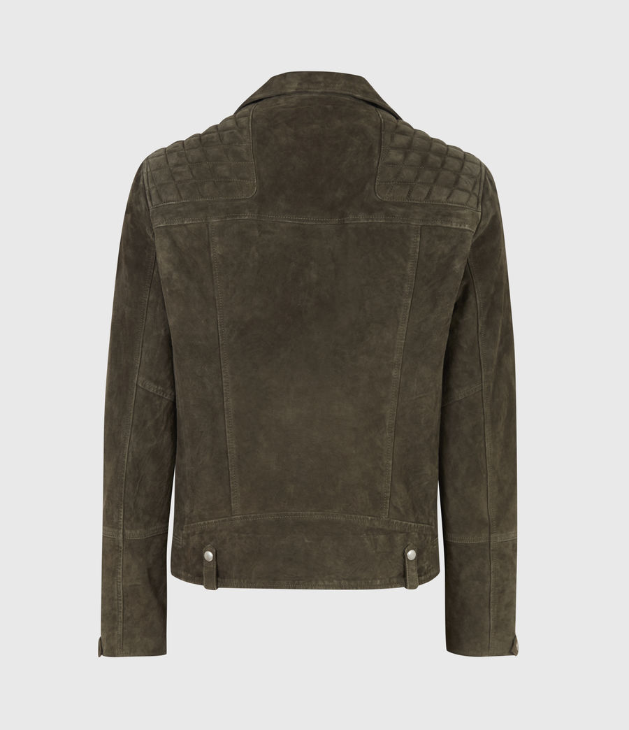 all saints green suede jacket