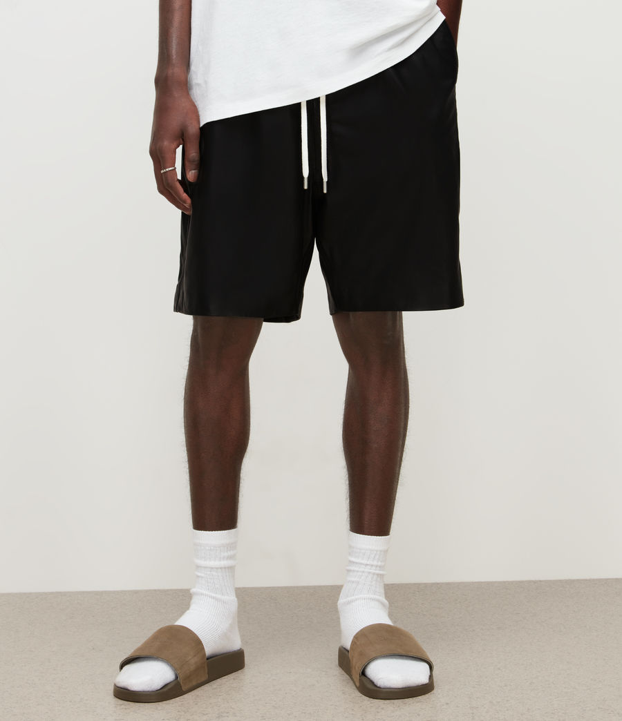 Mens Davis Leather Shorts (black) - Image 2