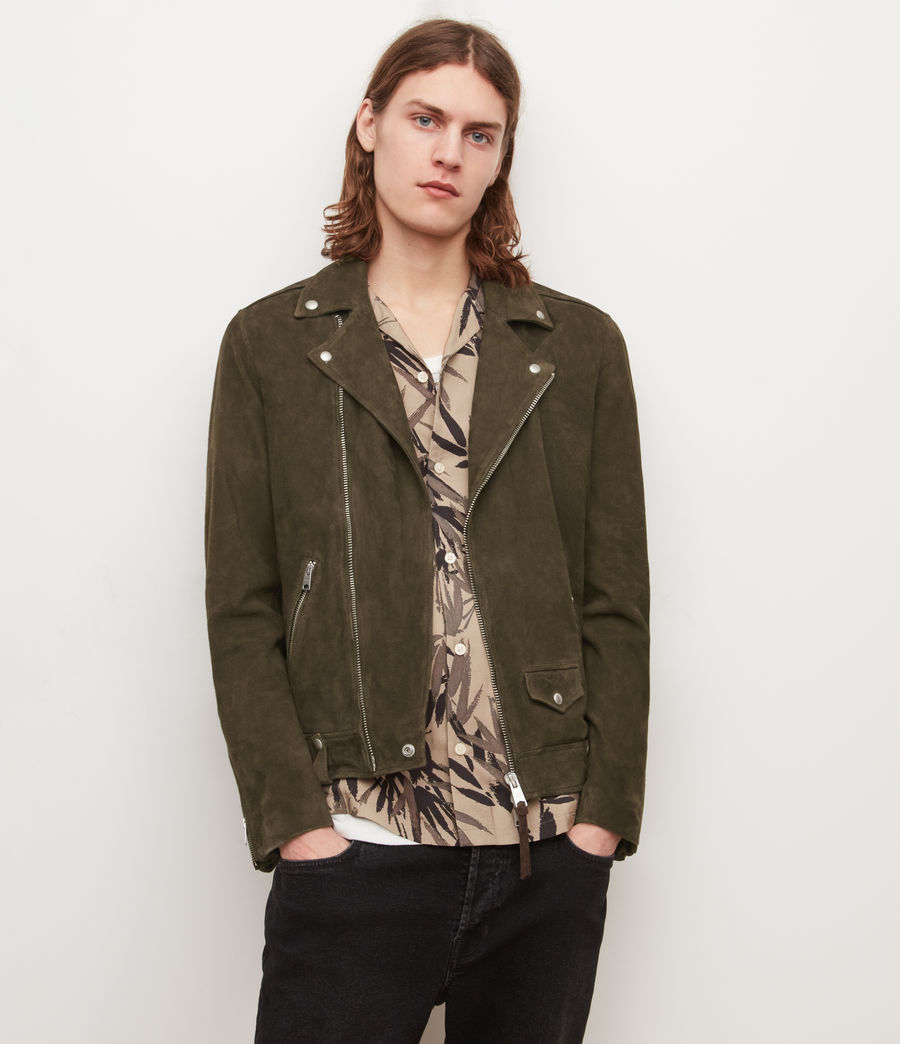 all saints suede biker jacket mens