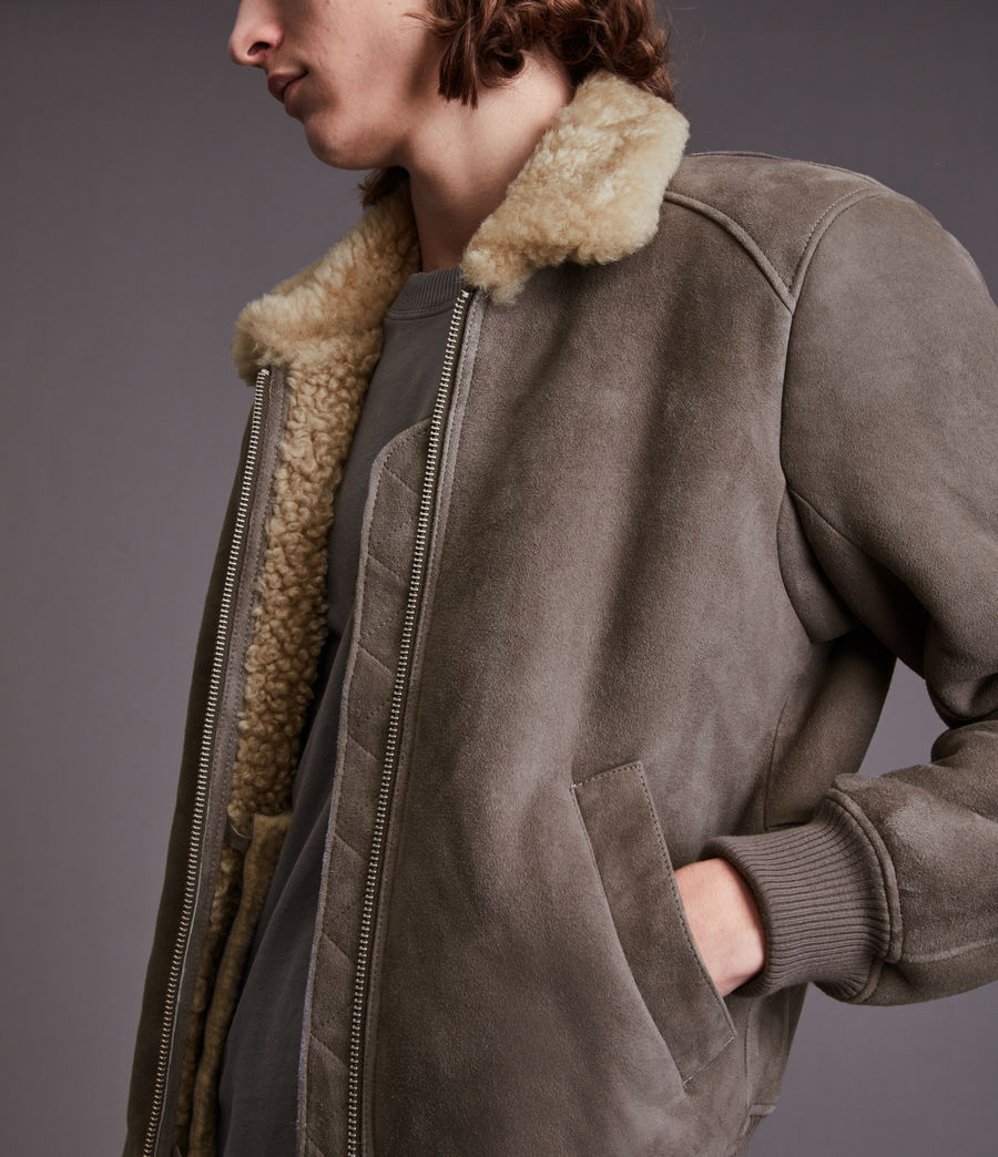 Men's Ferland Shearling Jacket (inox_grey_natural) - Image 2