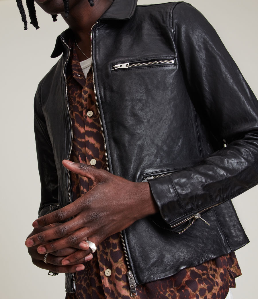 Men's Calix Leather Jacket (black) - Image 2