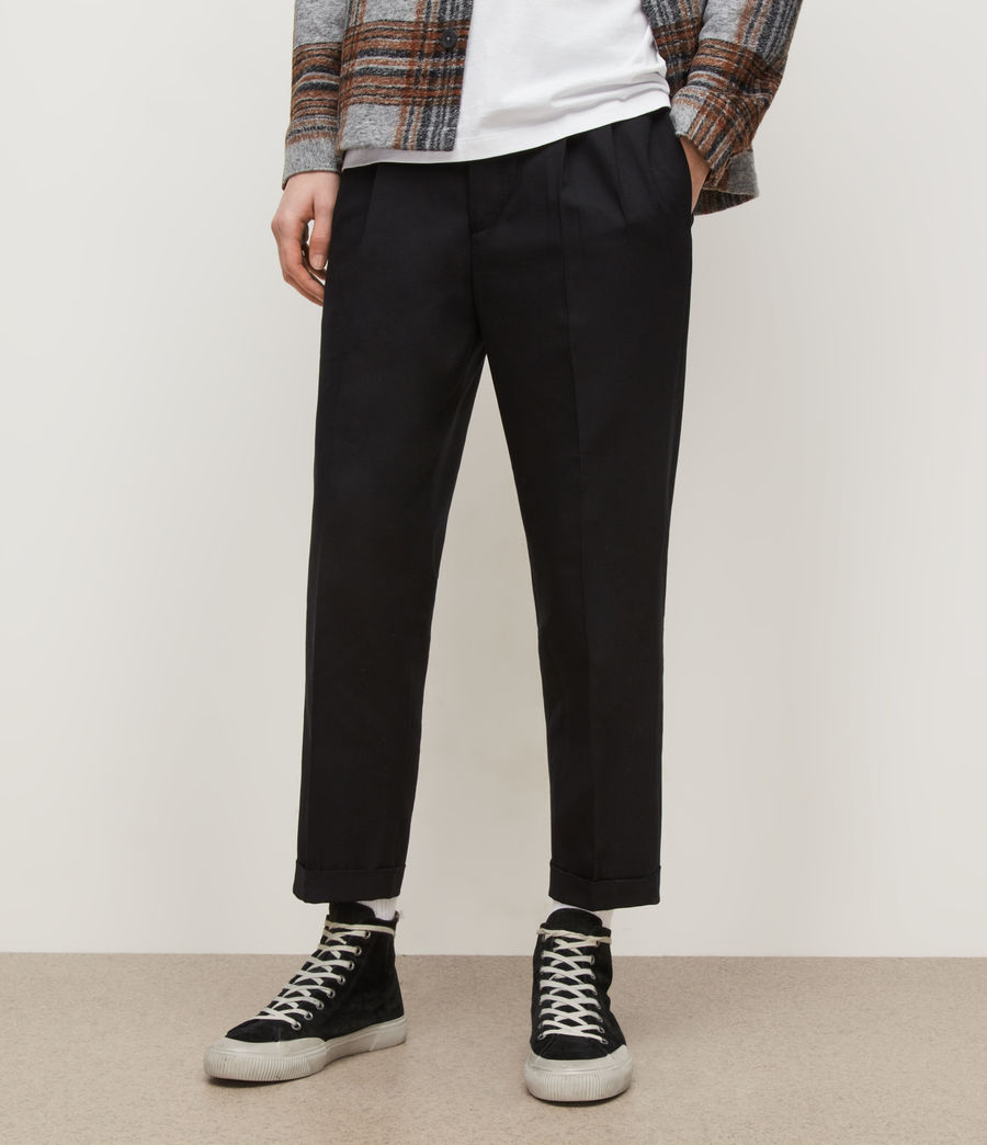 Herren Nara Cropped Tailored Trousers (black) - Image 2