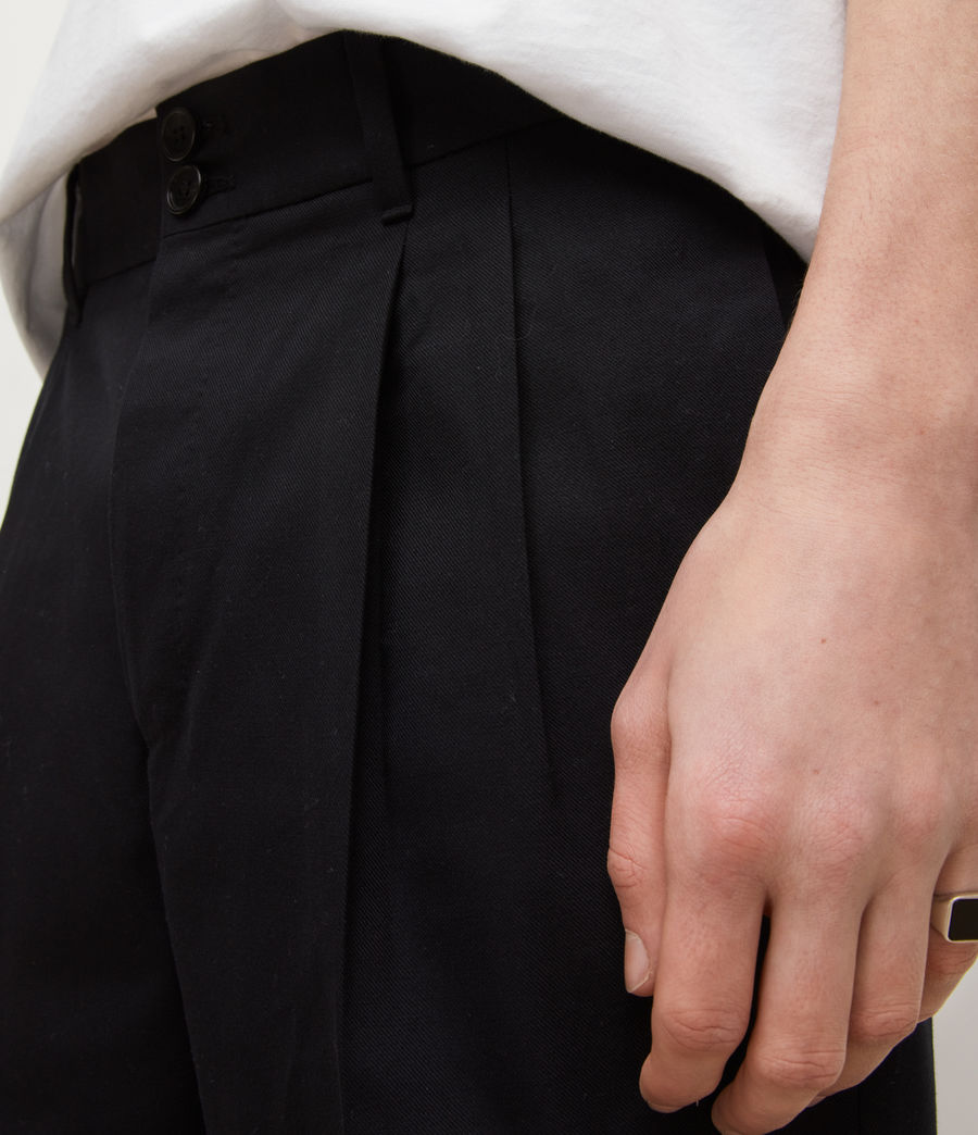 Men's Nara Cropped Tailored Trousers (black) - Image 3