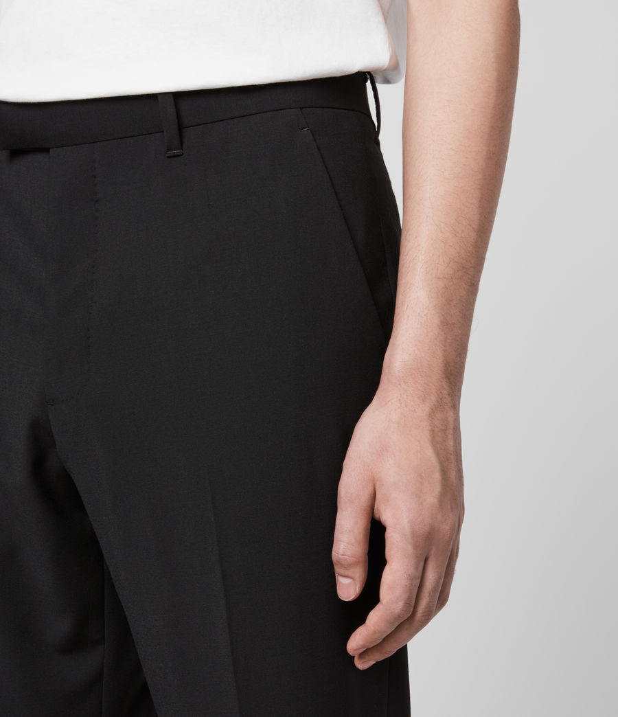 ALLSAINTS UK: Mens Cleaver Cropped Slim Trousers (black)