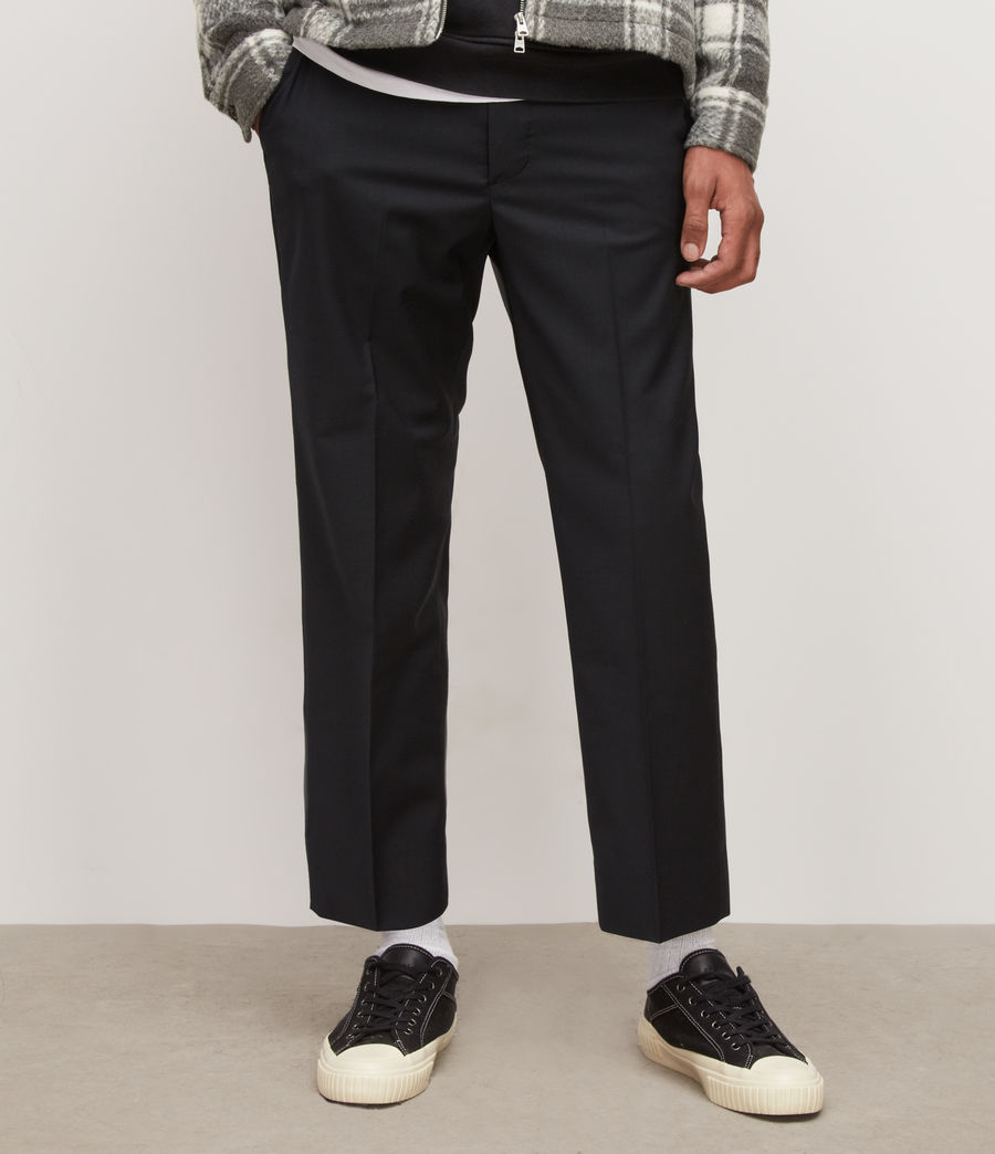 Men's Konan Straight Cropped Trousers (black) - Image 2