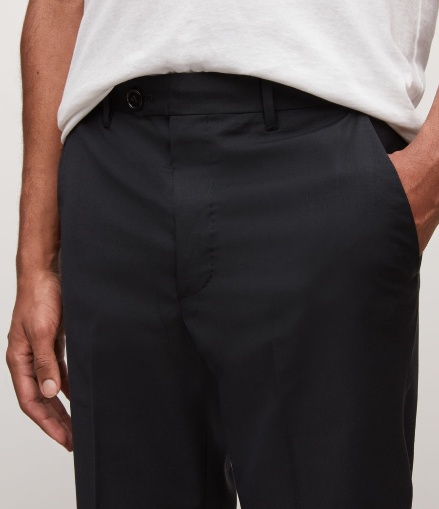 Men's Konan Straight Cropped Trousers (black) - Image 3
