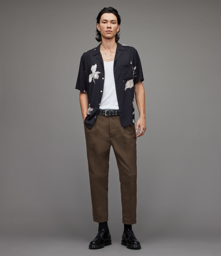 Herren Tallis Cropped Slim Trousers (meadow_brown) - Image 1
