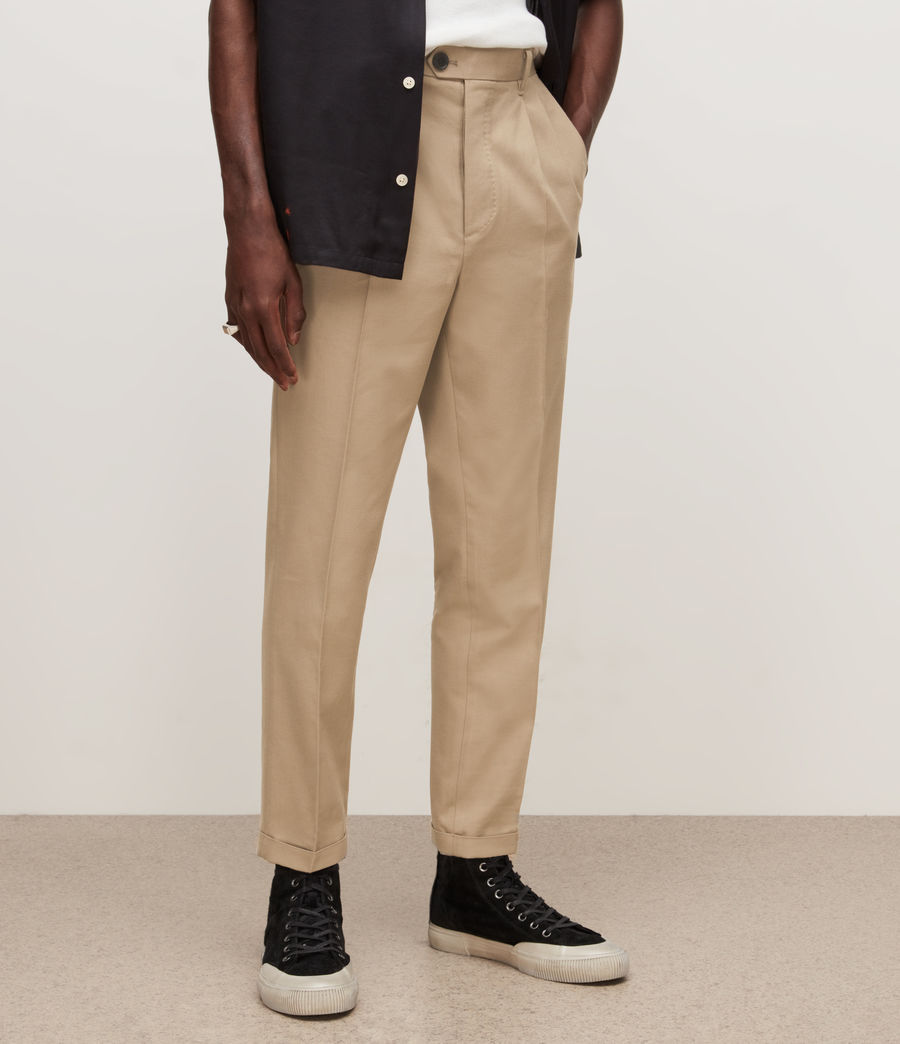 Men's Tallis Cropped Slim Trousers (nutmeg_brown) - Image 2