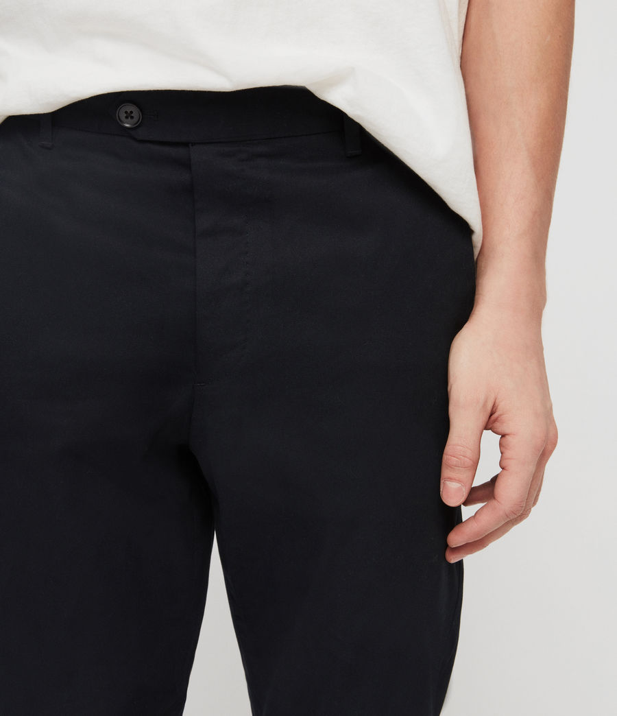 ALLSAINTS UK: Mens Kato Cropped Slim Trousers (black)