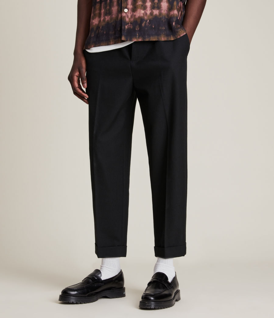 Hommes Argal Cropped Straight Trousers (black) - Image 2