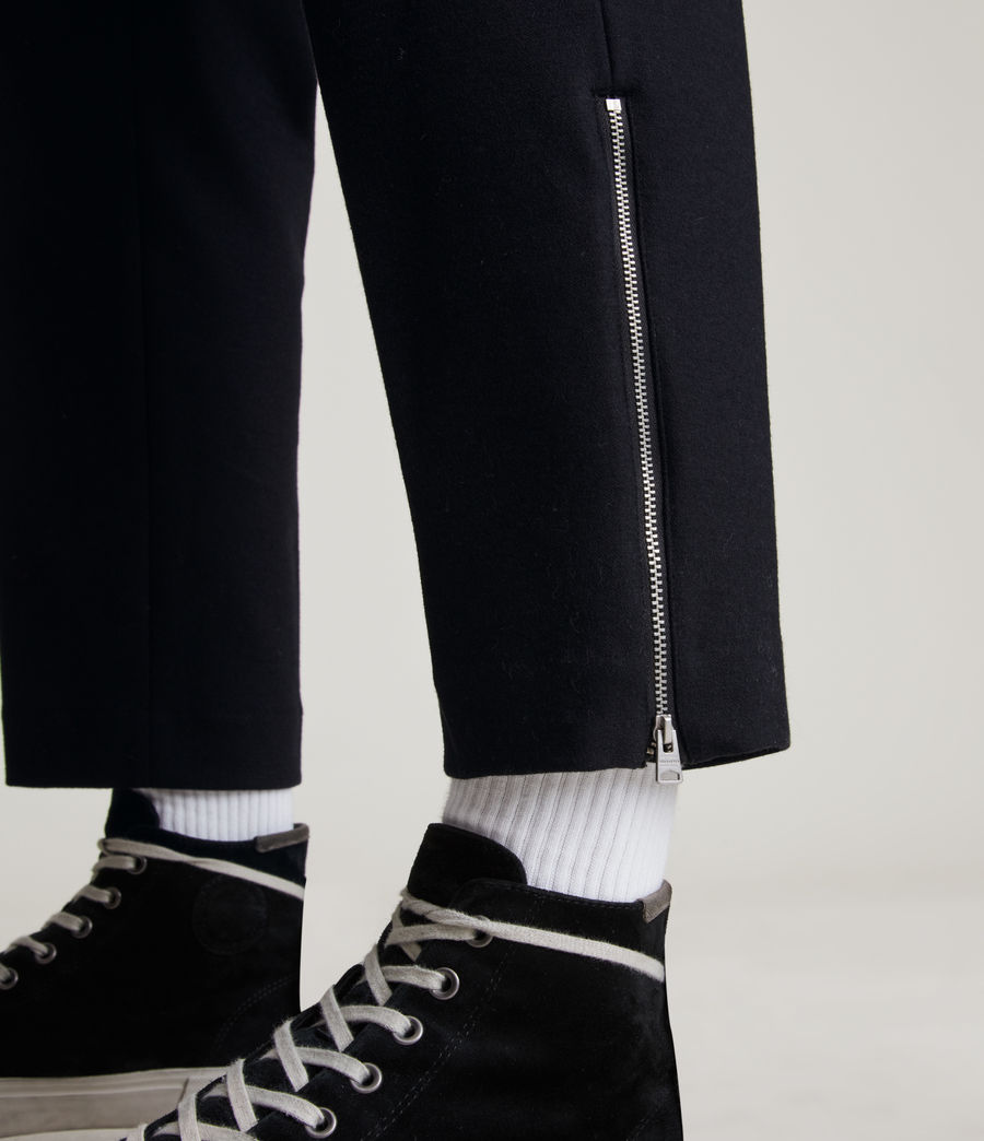 Men's Agden Cropped Slim Trousers (black) - Image 4