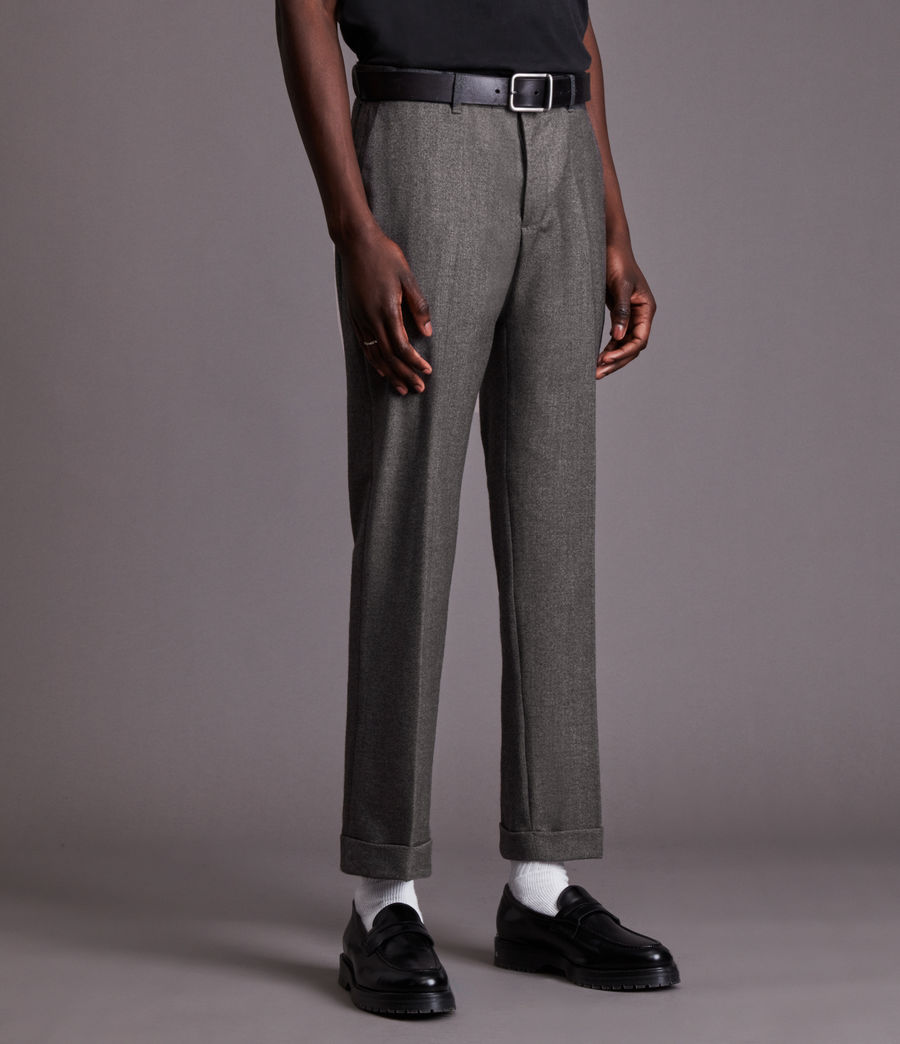 Men's Ren Cropped Slim Trousers (grey) - Image 2