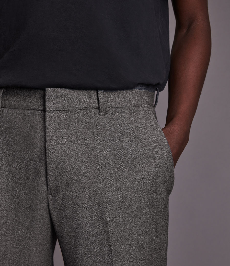 Herren Ren Cropped Slim Trousers (grey) - Image 3