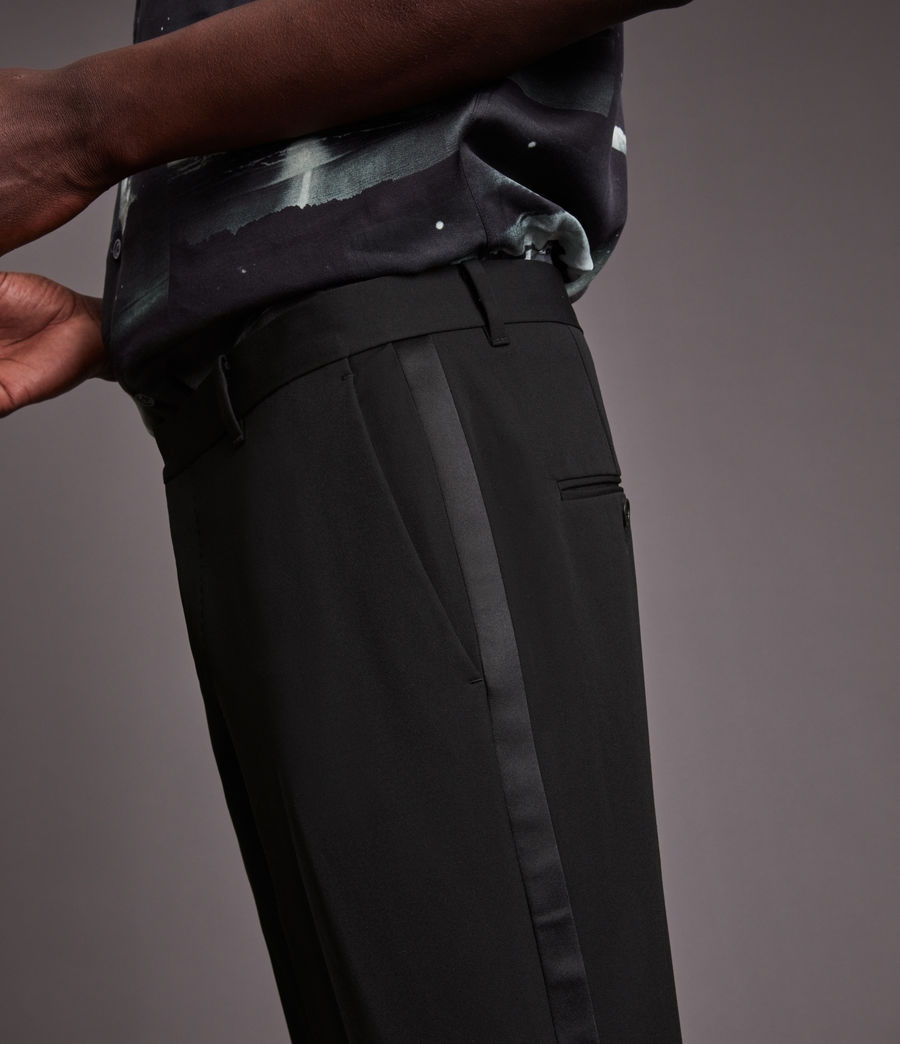 Hommes Myk Cropped Slim Trousers (black) - Image 3