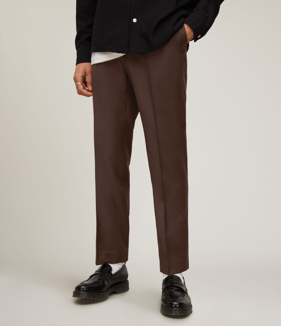 Men's Cine Wool Blend Trousers (brown) - Image 1