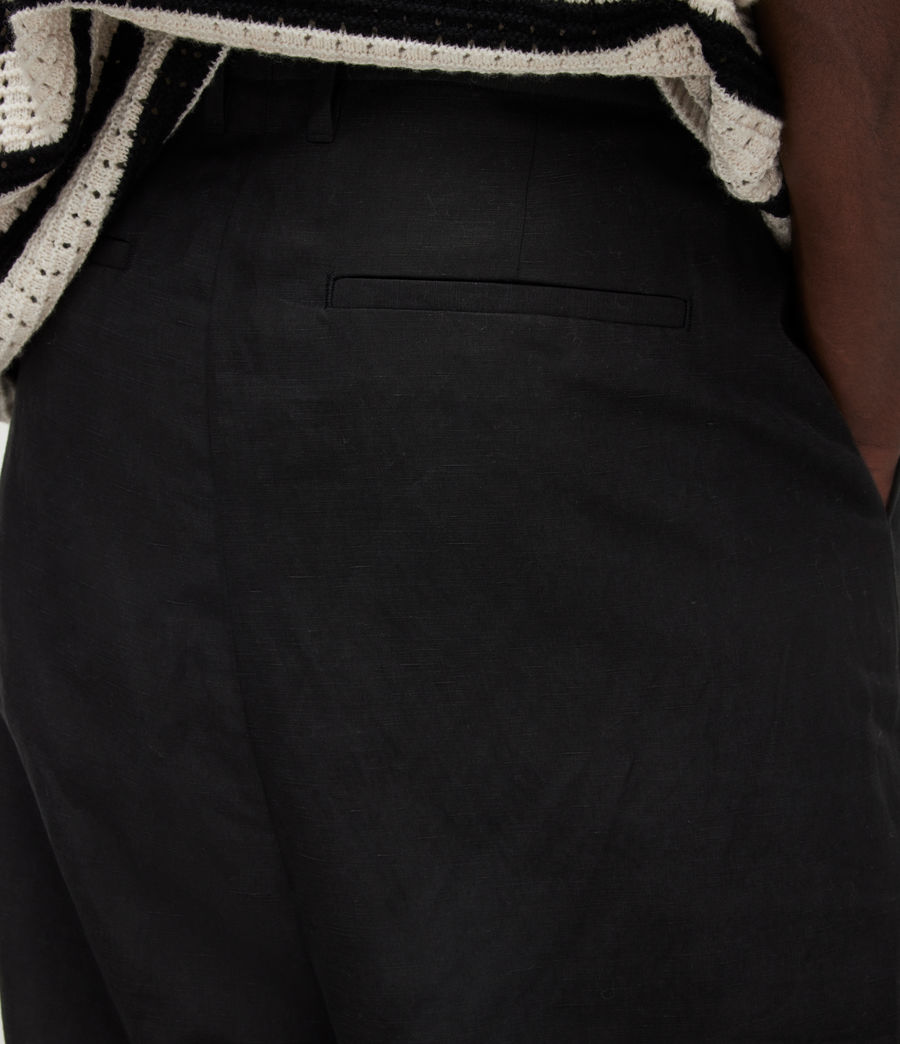 Mens Pace Linen Blend Cropped Pants (black) - Image 5