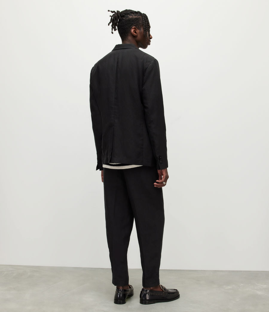 Mens Pace Linen Blend Cropped Pants (black) - Image 6