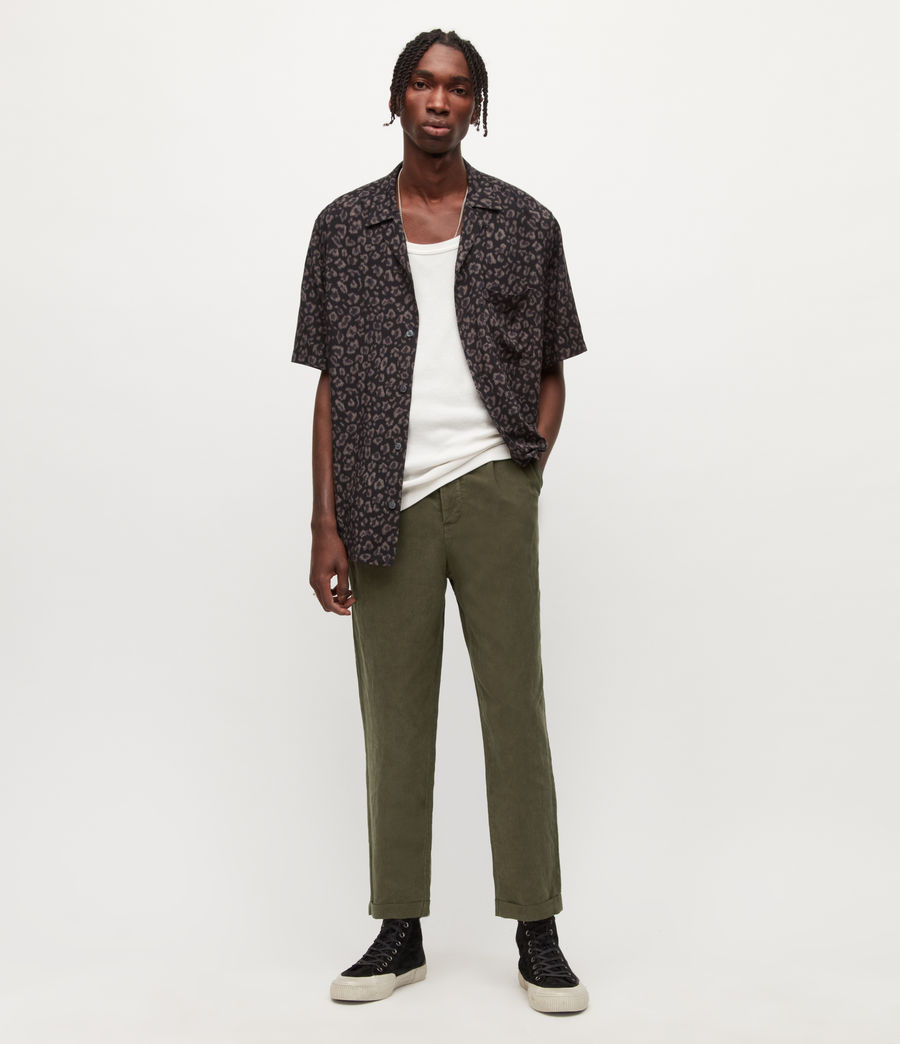 Men's Kainan Linen Blend Slim Trousers (aged_khaki_brown) - Image 1
