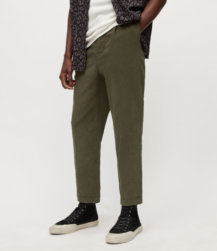 Men's Kainan Linen Blend Slim Trousers (aged_khaki_brown) - Image 2