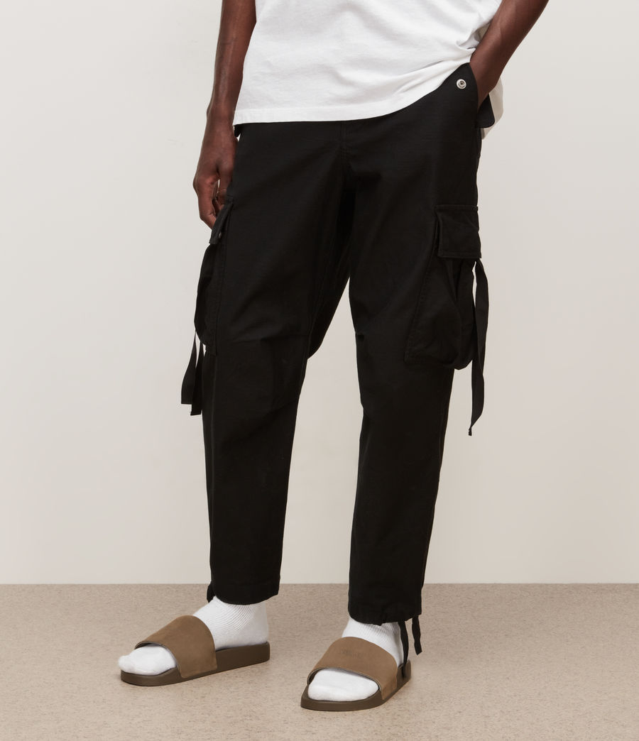 Men's Kora Cropped Straight Trousers (koto_black) - Image 2