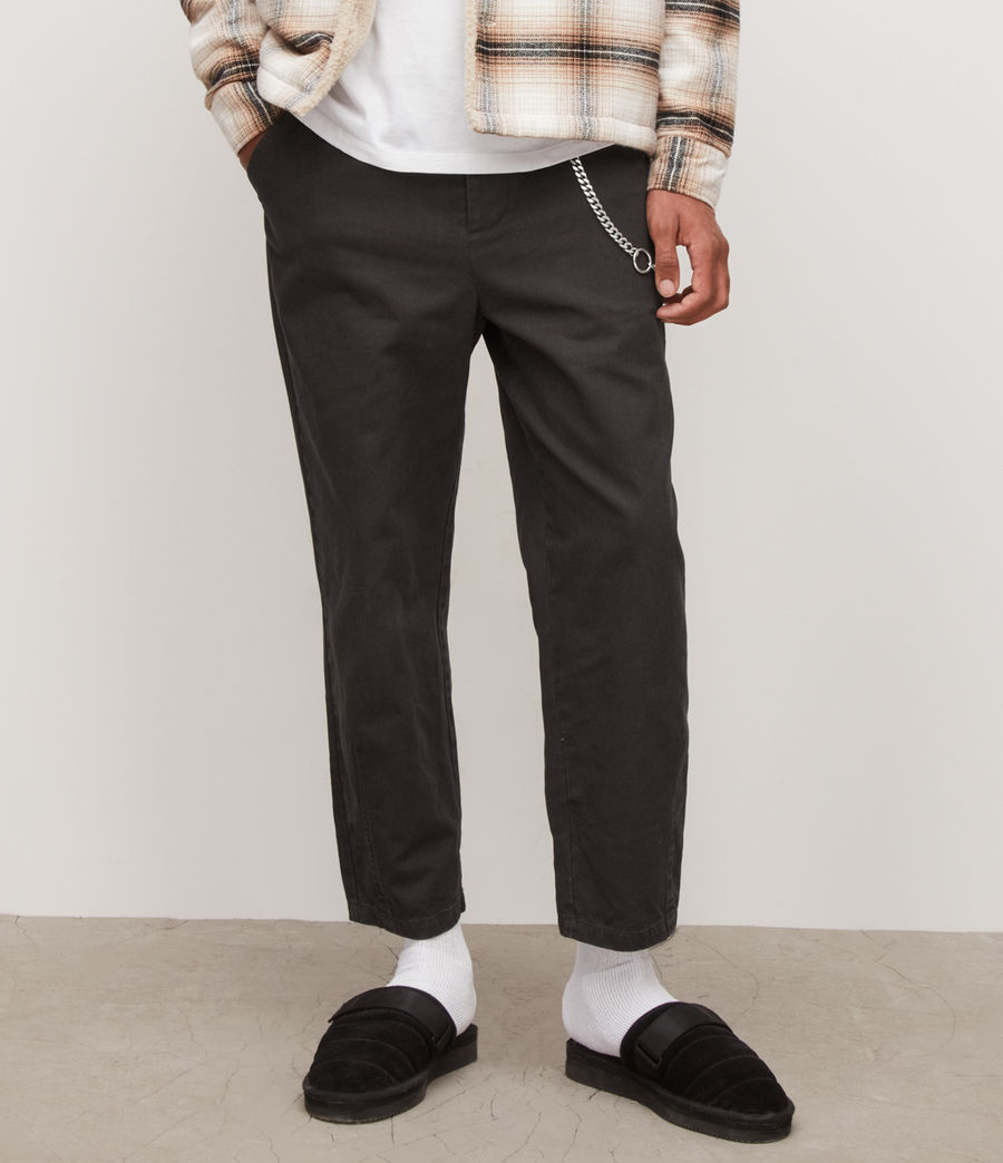 Men's Daisen Cropped Straight Trousers (koto_black) - Image 2