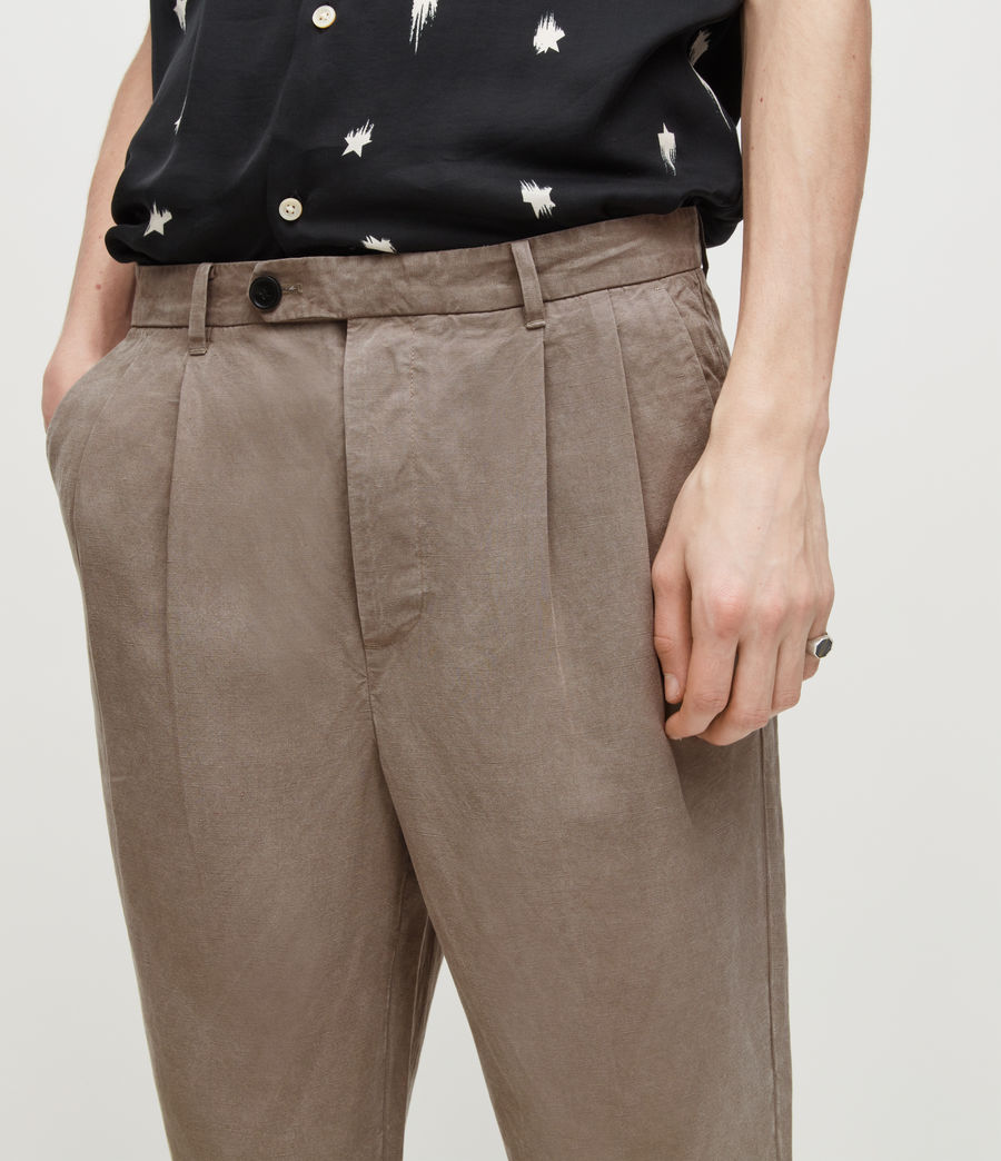 Mens Vaga Linen Blend Slim Cropped Pants (alpine_grey) - Image 3