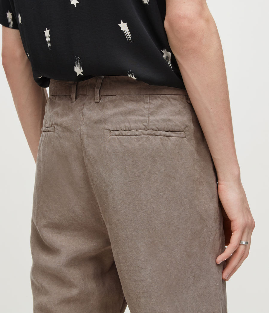 Men's Vaga Linen Blend Slim Cropped Trousers (alpine_grey) - Image 4