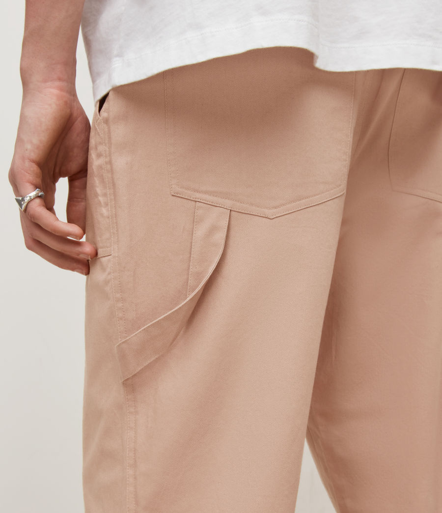 Men's Doran Linen Blend Cropped Trousers (washed_pink) - Image 4